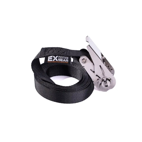 Pas mocujący 25 mm w kolorze czarnym z klamrą nierdzewną od Expedition-Gear