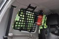 Panel montażowy molle do Mitsubishi Pajero 4, 5 drzwiowego - widok na zamontowany panel na tylnej szybie w bagażniku auta 4x4