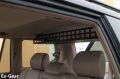 Overhead expedition shelf for Toyota Land Cruiser 120/Lexus GX470 - Installed Rear Cargo Shelf Back View