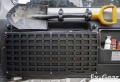 Mitsubishi Pajero 3 tailgate table for trun - close-up of the MOLLE panel