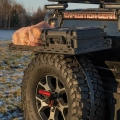 Spare tire storage platform for wheel from expedition-gear