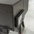 Close-up view of the extended Yolco drawer fridge in the Jeep Wrangler JLU overlanding drawer system