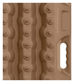 Desert tan MaxTrax MKII recovery boards – close-up of the tooth pattern