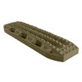 Stackable olive MaxTrax MKII recovery boards with aggressive tooth design